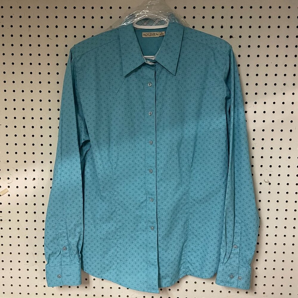 Womens XL Rockies Western Shirt, light blue